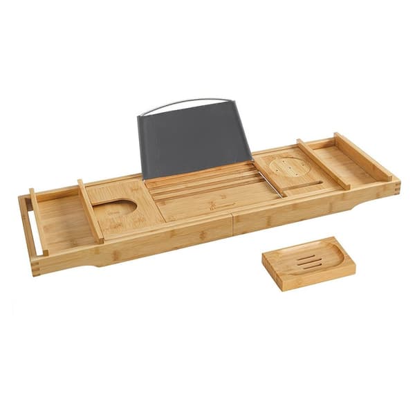 Pont de Baignoire Extensible en Bambou - L75/109 cm