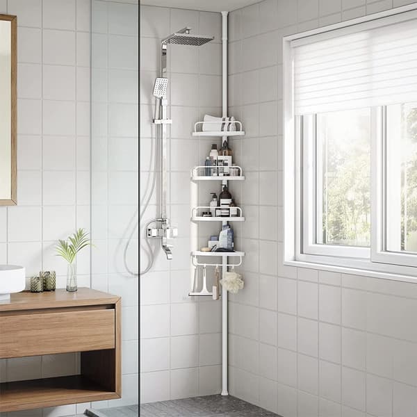 Justerbar duschhylla med 4 hyllplan - H85/305 cm