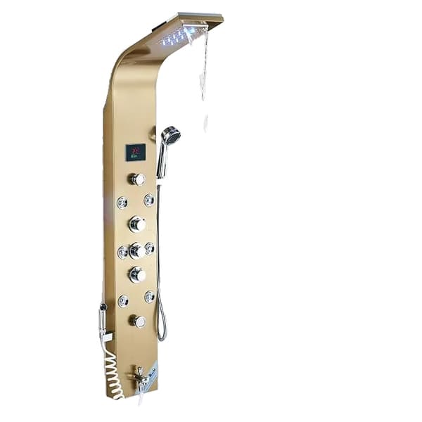 Guld Brusepanel, Digital Skærm, LED Lys,Guld 8009
