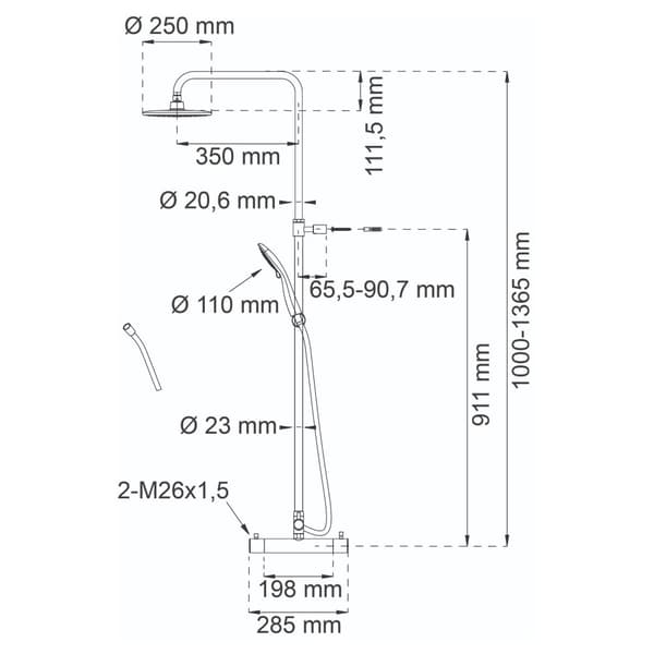 Habo Magnolia Takdusj Ø25cm komplett sett