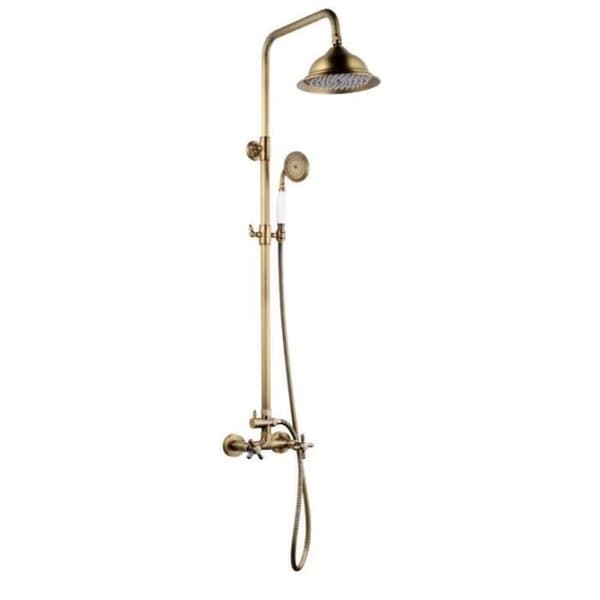 ROUSSEAU Duschpelare med blandare Retro - Gammal brons