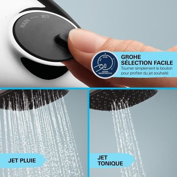 Duschpelare med termostatblandare - Vattenbesparing - GROHE Vitalio Start System 250 - Krom - 26677001