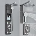 Miniatyrbillede 2 af 2: Brusepanel, Rund Top Spray, Temperaturvisning,Sort 7001