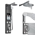Miniatyrbillede 1 af 2: Brusepanel, Rund Top Spray, Temperaturvisning,Sort 7001