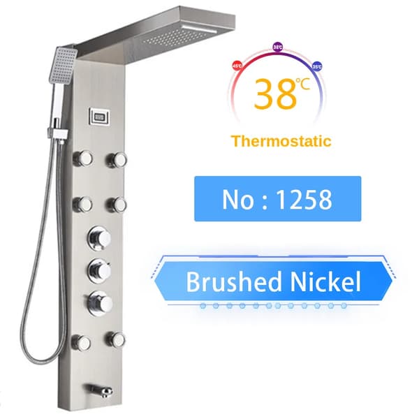 Bruserpanel, dobbelt håndtag kontrol, LED lysfunktion,Nickel 1258