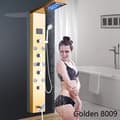 Miniatyrbillede 2 af 2: LED Lysbruserpanel, Moderne Rustfrit Stål Design, Triple Håndtag Kontrol,Guld 8009