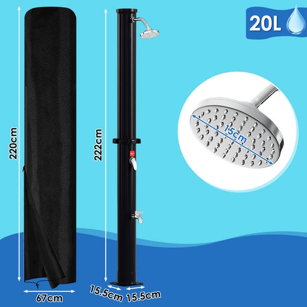 Utomhus solardusch Solardusch för pool Trädgårdsduschar 20L Med skyddshölje