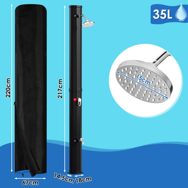 Utomhus solardusch Solardusch för pool Trädgårdsduschar 35L Med skyddshölje