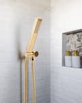 Miniatyrbilde 2 av 5: Dusjhode Gull Metall 1 spraymodus Rektangulær form Moderne design Baderom Hånddusj
