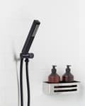 Miniatyrbilde 2 av 5: Dusjhode Svart Metall 1 spraymodus Rektangulær form Moderne design Baderom Hånddusj