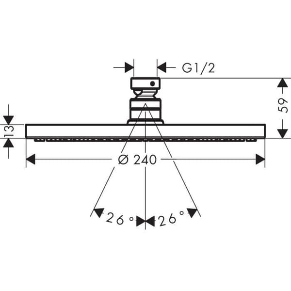 Duschhuvud - Hansgrohe - Raindance S - 240 mm - Jet PowderRain - Kromad