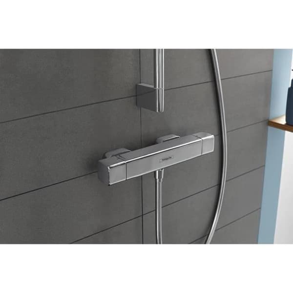 Termostatblandare - HANSGROHE - Ecostat E - Brännskadeförebyggande System - Rektangulär Design - Kromad
