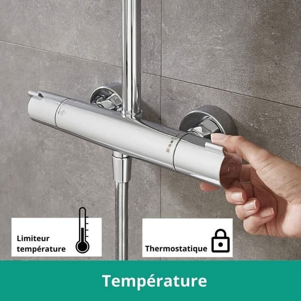 Colonne dusch Showerpipe Crometta E 240 1 jet EcoSmart förkromad Hansgrohe