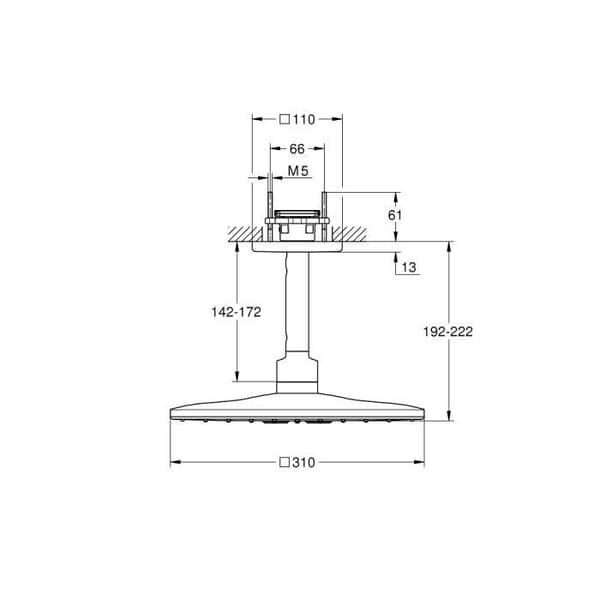 Grohe - Rainshower 310 SmartActive Cube Head duschset 142 mm, 2 strålar (26481000)