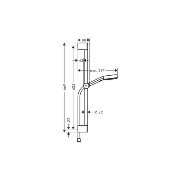 Hansgrohe Pulsify Select Duschset 65cm huvud 10,5cm 3 strålar Avslappning EcoSmart Matt svart