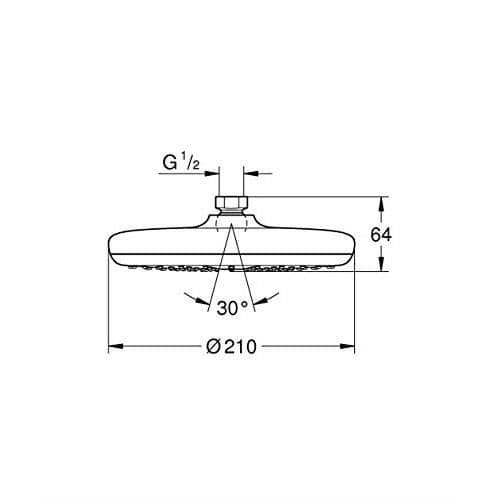 GROHE Tempesta 210 takdusch - 1 stråle - Kromfinish