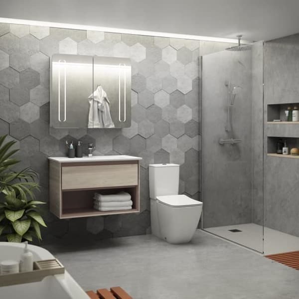 Duschset - IDEALRAIN EVO - 60 cm stång och 12,5 cm 3J rund handdusch - Krom - Ideal Standard