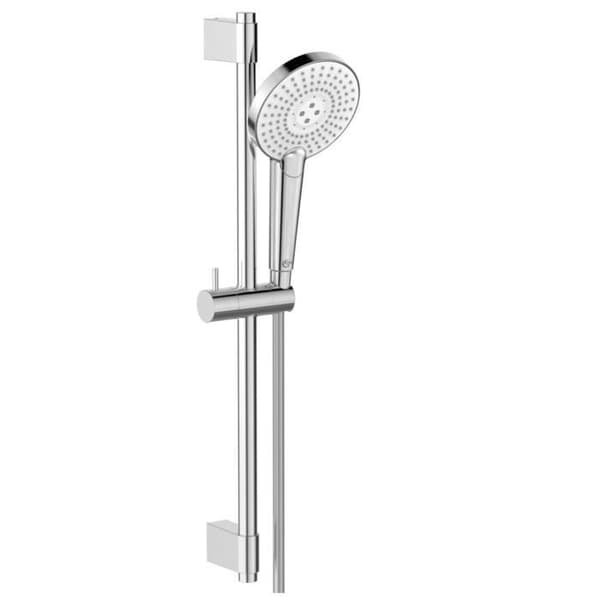 Duschset - IDEALRAIN EVO - 60 cm stång och 12,5 cm 3J rund handdusch - Krom - Ideal Standard