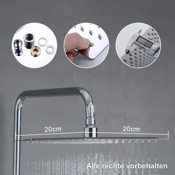 Görbach Vägghängd Duschpelare Duschpelare för Badkar utan Blandare Höjdjusterbar Dusch Handdusch Badrum
