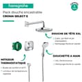 Miniatyrbild 3 av 6: Croma Select E infällt duschpaket - HANSGROHE - Ecostat E Chrome - Design - Mässing - Enkelt hål