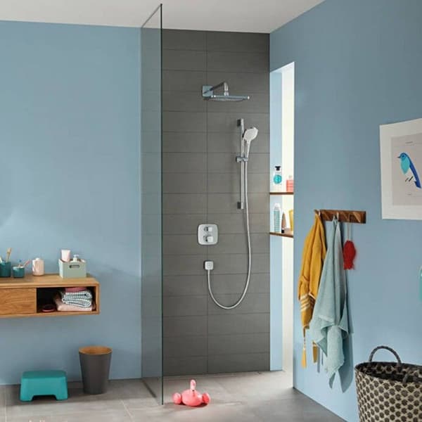 Croma Select E infällt duschpaket - HANSGROHE - Ecostat E Chrome - Design - Mässing - Enkelt hål