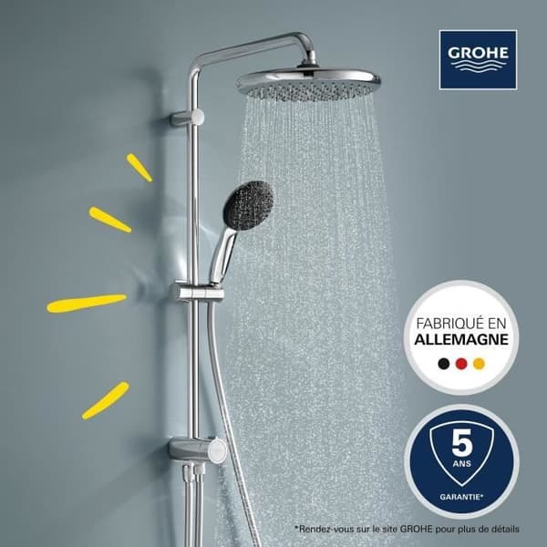 Duschpelare med manuell omkastare - Vattenbesparande - GROHE Vitalio Start System 250 - Krom - 26680001