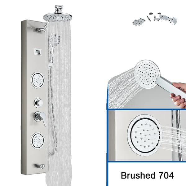 Borstad nickel duschpanel, enhandtagskontroll, keramisk ventilkärna,borstad 704