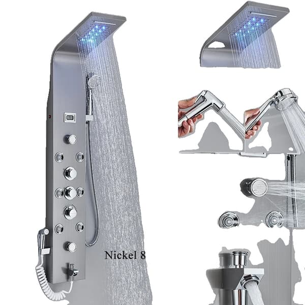 Bruserpanel, LED-lys funktion, tredobbelt håndtag kontrol,Børstet 8009
