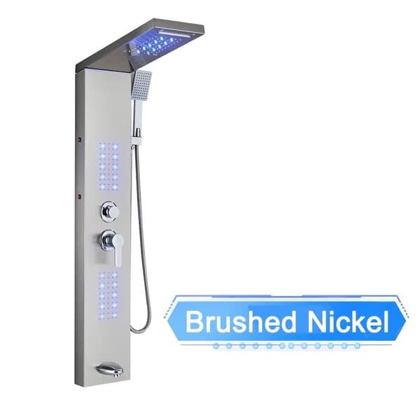 LED Bruserpanel, Digital Temperaturvisning, Vægmonteret Installation,Børstet nikkel 6002