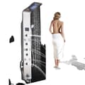 Miniatyrbillede 1 af 2: Brusepanel-kolonne, LED-regn-vandfald, digitalt display,Børstet 8009