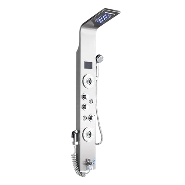 LED Brusepanel, Vandfaldsdesign, 6 Funktioner,Børstet 8006