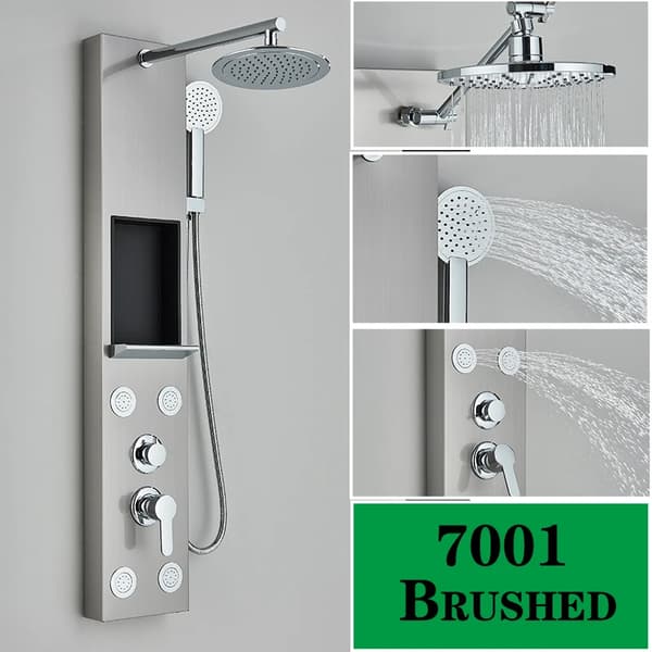 Bruserpanel, regnbruserhoved, roterende SPA-dyser,7001 Nikkel