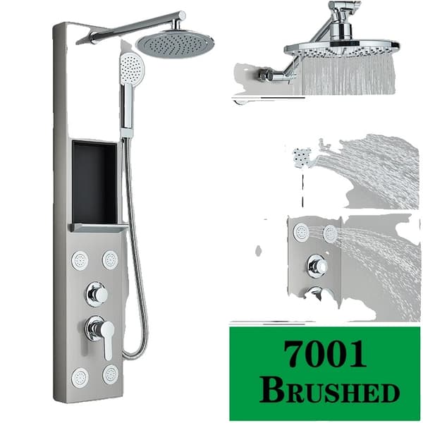Bruserpanel, regnbruserhoved, roterende SPA-dyser,7001 Nikkel