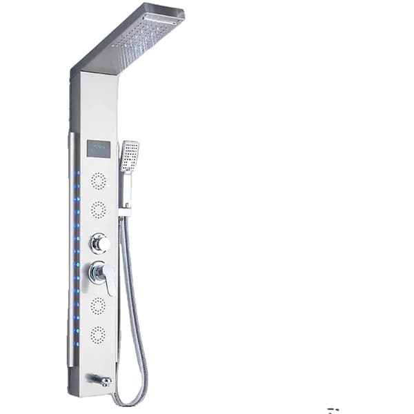 LED Duschpanel, Borstad Nickel, Vattentemperaturvisning,Borstad nickel 8003