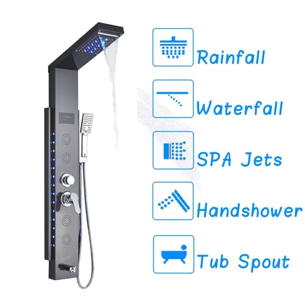 Bruserpanel med digital skærm, kropsmassagejet, håndbruser,ORB