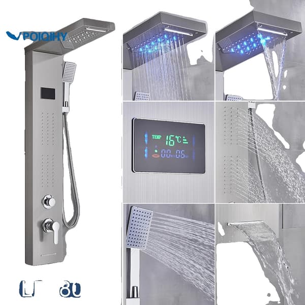 LED Duschpanel, Digital Temperaturdisplay, Multifunktionellt Duschkabinssystem,LFT8011