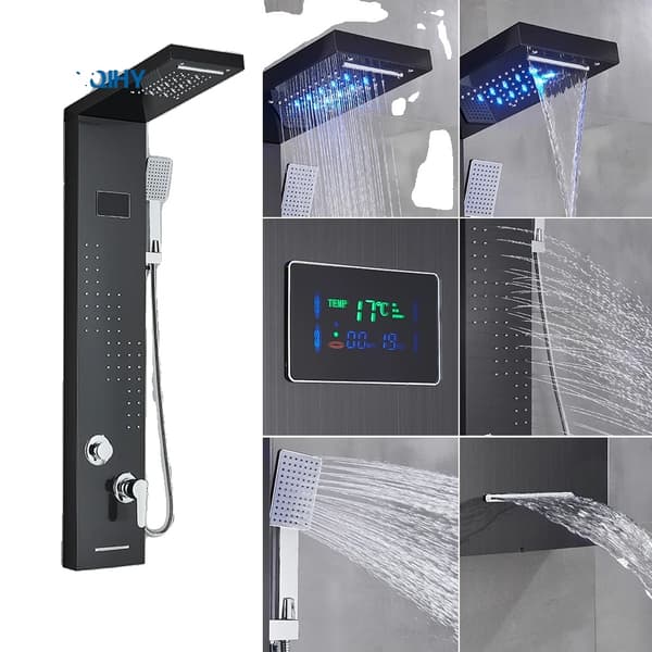 LED Duschpanel, Digital Temperaturdisplay, Multifunktionellt Duschkabinssystem,HFT8012