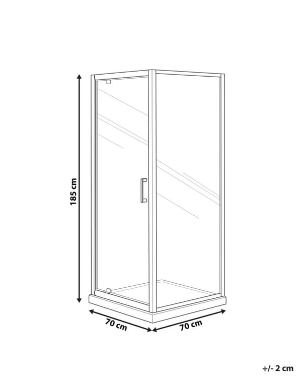 Duschvägg Silver Härdat glas Aluminiumram Enkeldörr Fyrkantig 70 x 70 x 185 cm Modern design