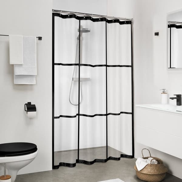 Sealskin Brix Dusjforheng svart dekor