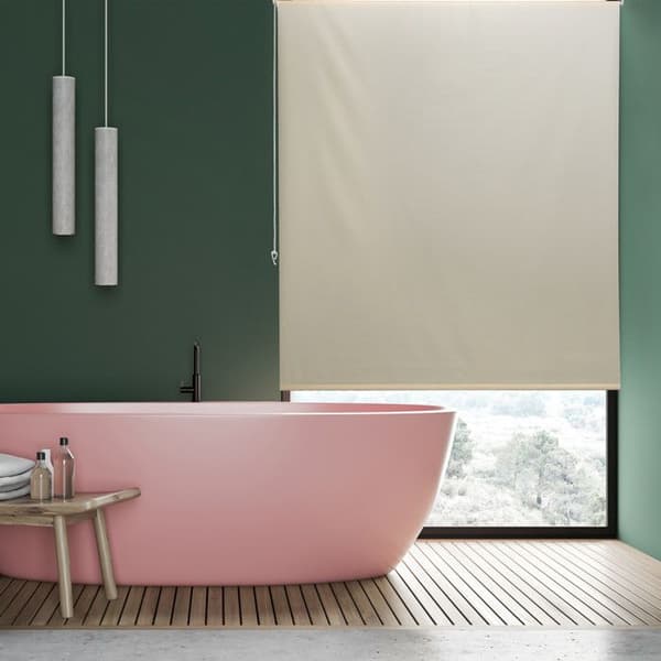Relaxdays Badkar, 60x240 cm, vattentålig duschdraperi, tak &amp; fönster, badskärm, badrum, beige