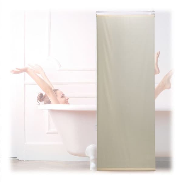 Relaxdays Badkar, 60x240 cm, vattentålig duschdraperi, tak &amp; fönster, badskärm, badrum, beige