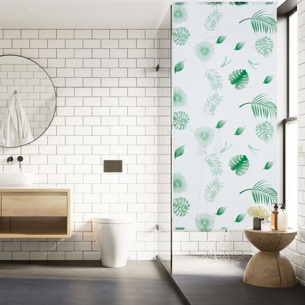 Relaxdays Badkar, 80 x 240 cm, vattentålig duschdraperi, tak &amp; fönster, badskydd, vit/grön