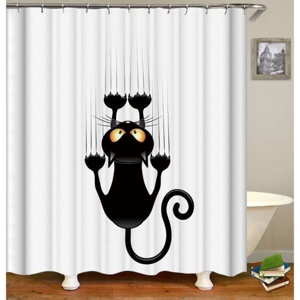 Duschdraperi Polyestertyg Badrum Vattentät Katt 180 X 180cm