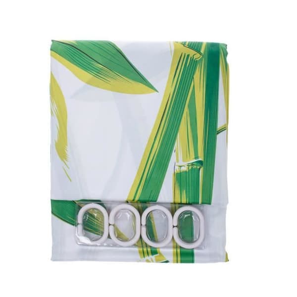 Duschdraperi i bambu landskapstyg - Märke - Modell - Grön - Polyester - 180 x 180 cm