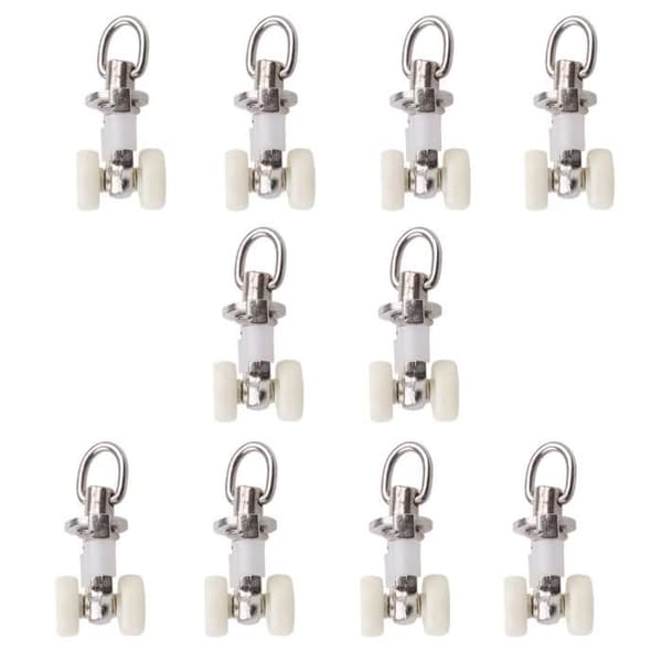 40x Aluminiumlegeringsrulle Twin Plastic Gardin Track Glider Rail Rollers