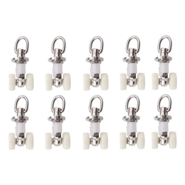 20 stycken aluminiumlegeringsrulle Twin Plastic Gardin Track Glider Rail Rollers