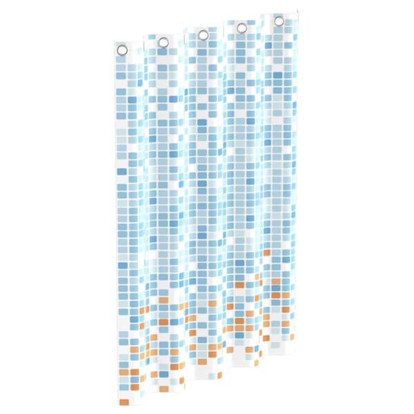 EISL Duschdraperi med blå-orange mosaik-mönster 200x180x0,2 cm