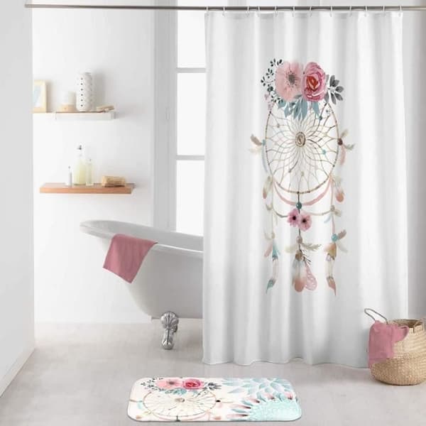 Duschdraperi - INREDSHA FÖR SÖTMA - Oiti - L 200 x b 180 cm - Polyester - Vit