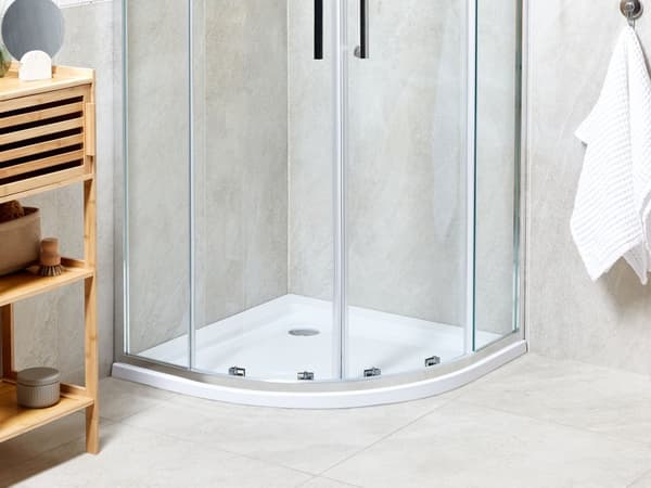 Duschkar med Avlopp Vit Akryl ABS Syntetmaterial 80 x 80 x 5 cm Minimalistisk Badrum