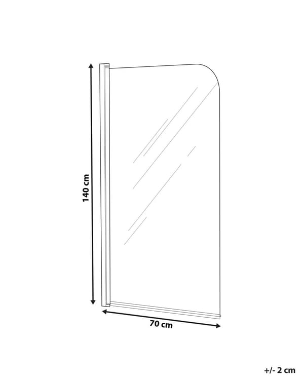 Badkars- och Duschvägg Svart Transparent Härdat Glas med Aluminium 140 x 70 cm Justerbar Minimalistisk Badrum